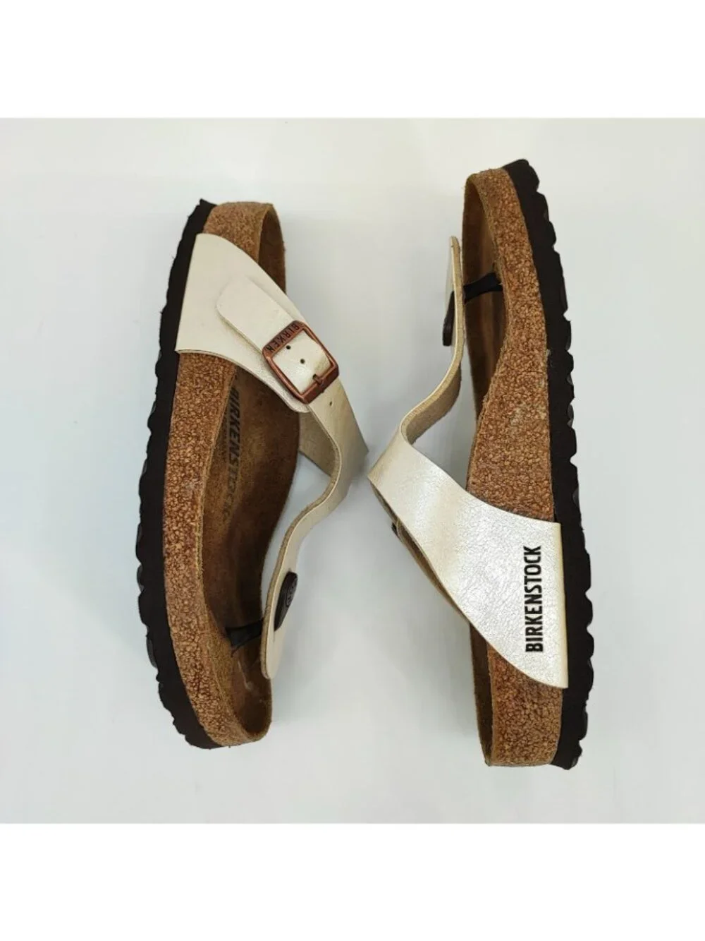 Birkenstock Gizeh Women's Size 6US Sandals Birko-Flor Graceful Pearl White Thong - Picture 5 of 8